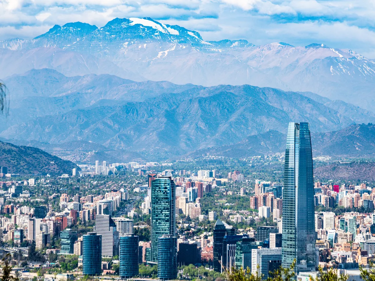 Santiago, Chile, with the Andes mountains